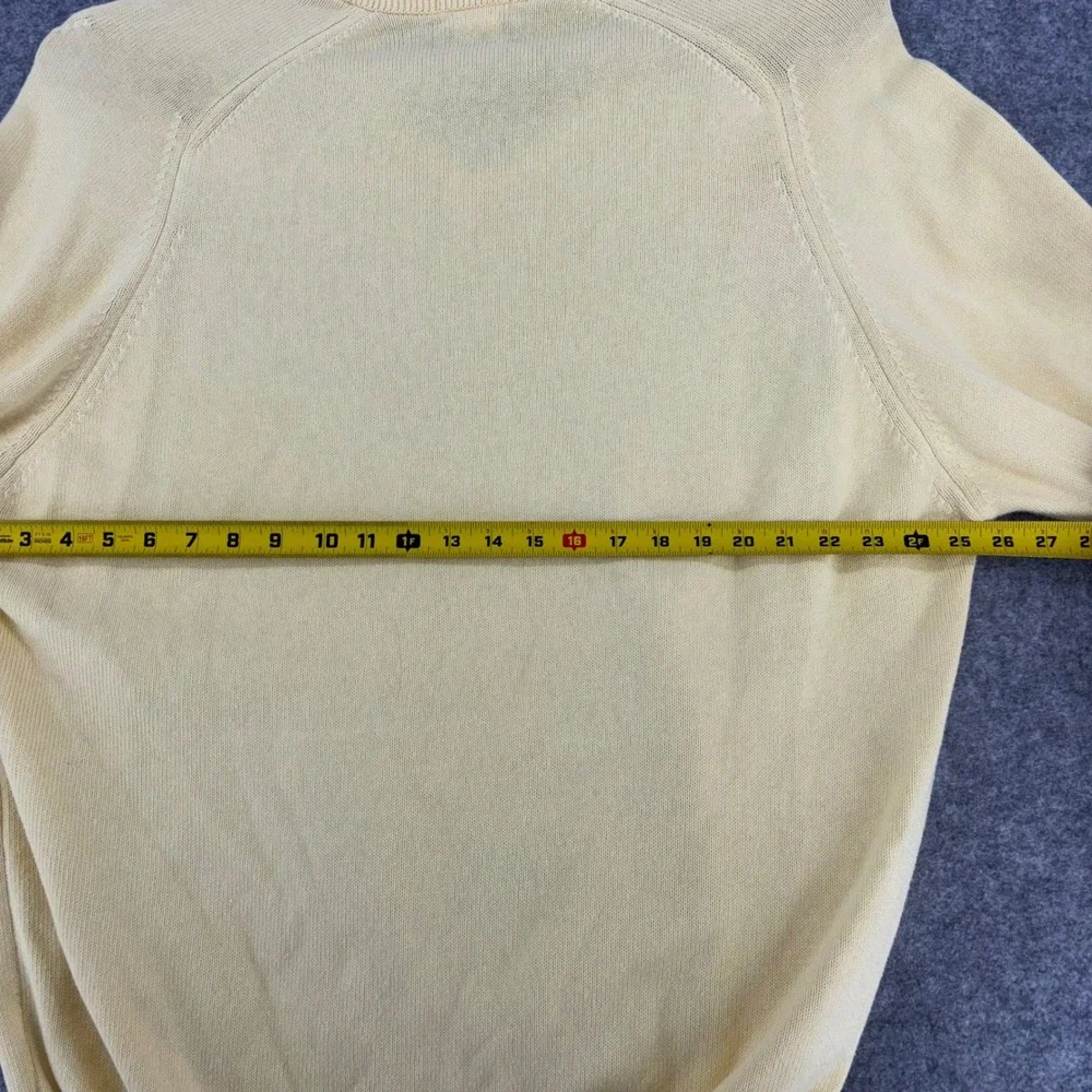 Izod Club Vintage V-Neck Sweater Mens XXL Yellow 100% Combed Cotton Made in USA